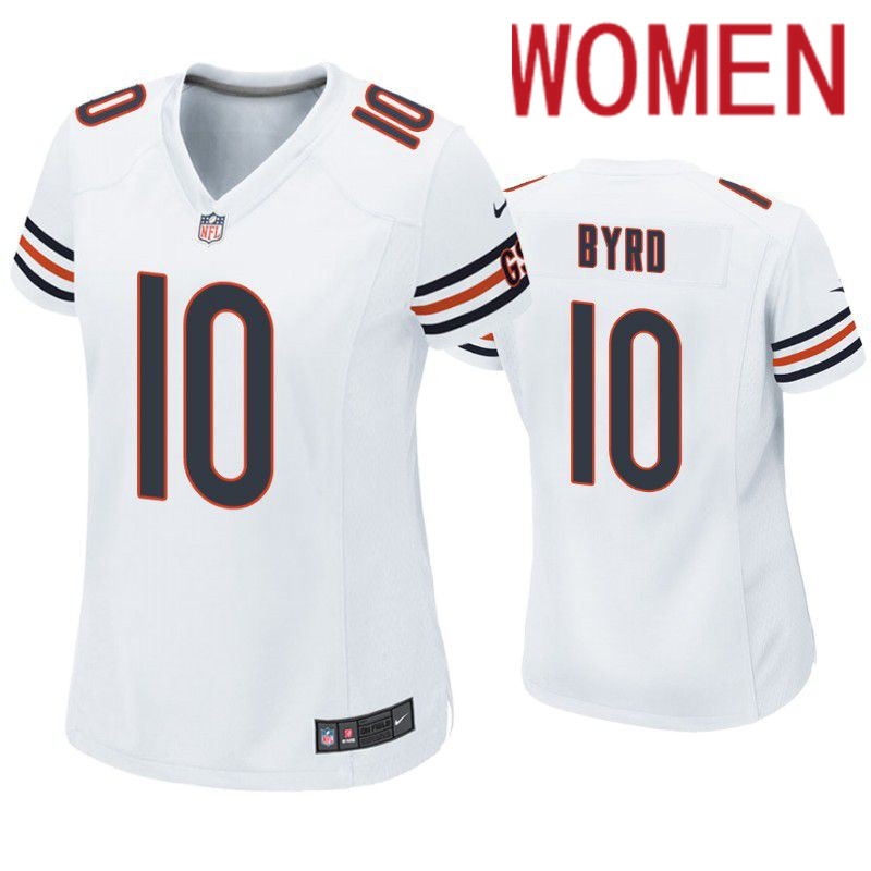 Women Chicago Bears #10 Damiere Byrd Nike White Game NFL Jersey->women nfl jersey->Women Jersey